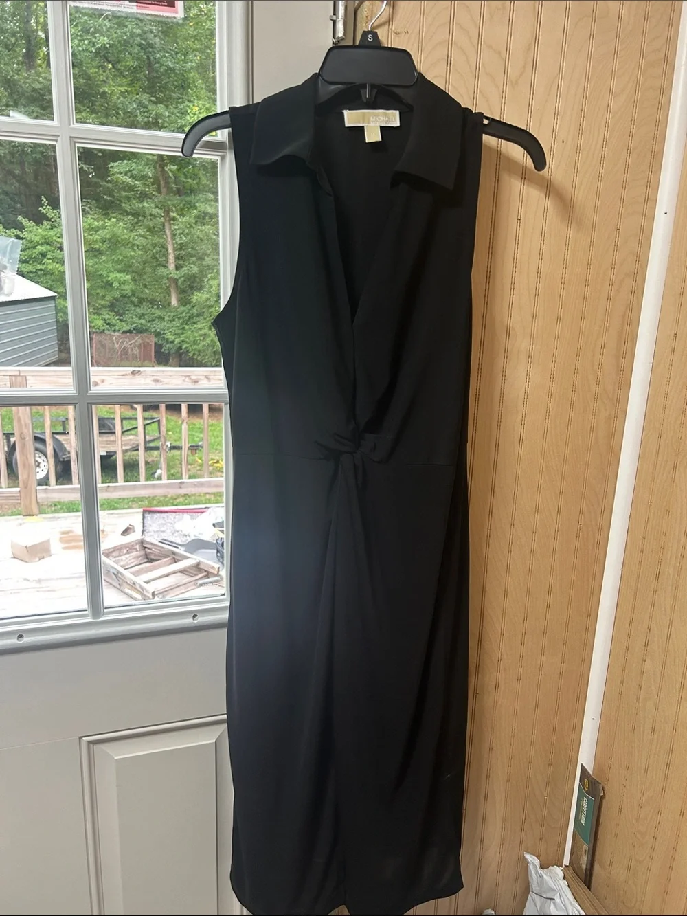 Michael Kors Sleeveless Black Twist-Front Dress
